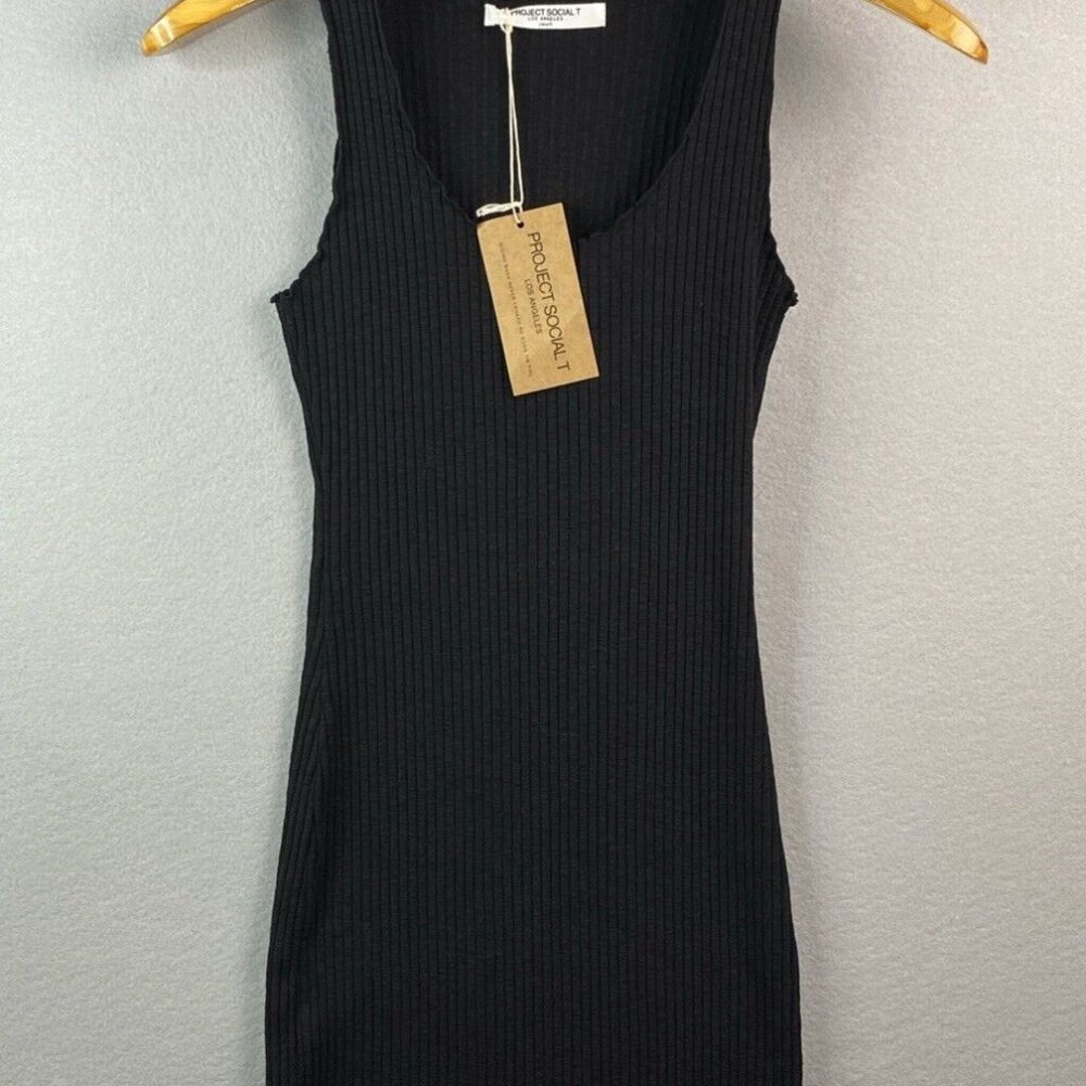 Project Social Womens Small Midnight Magic‎ Rib Dress 85961454 Sexy Party NWT